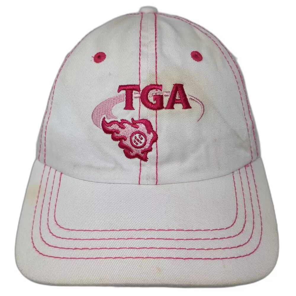 Garb Total Golf Adventures TGA White Pink Baseball Cap Hat Adjustable One Size